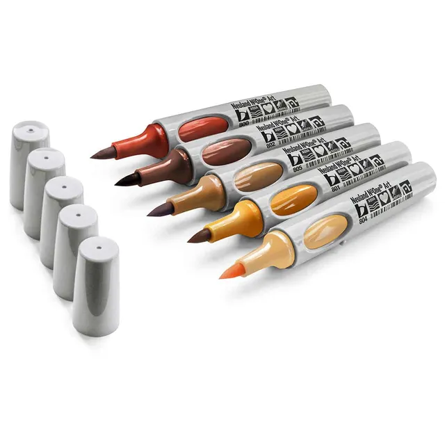 neuland-no-one-art-marker-5er-set-pinselspitze-0-5-7-mm-nachf-llbar image 1