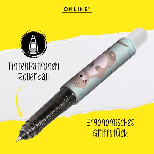 online-college-otter-tintenroller-ergonomisch-mit-kombipatrone-blau image 8