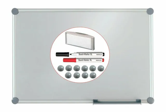 maul-maulpro-whiteboard-90-x-120-cm-silber-alurahmen-komplettset image 1