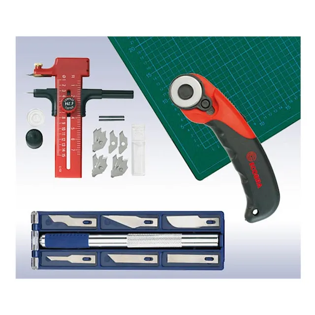 ecobra-bastler-set-9-tlg-mit-kreis-cutter-roll-cutter-und-schneidematte image 1