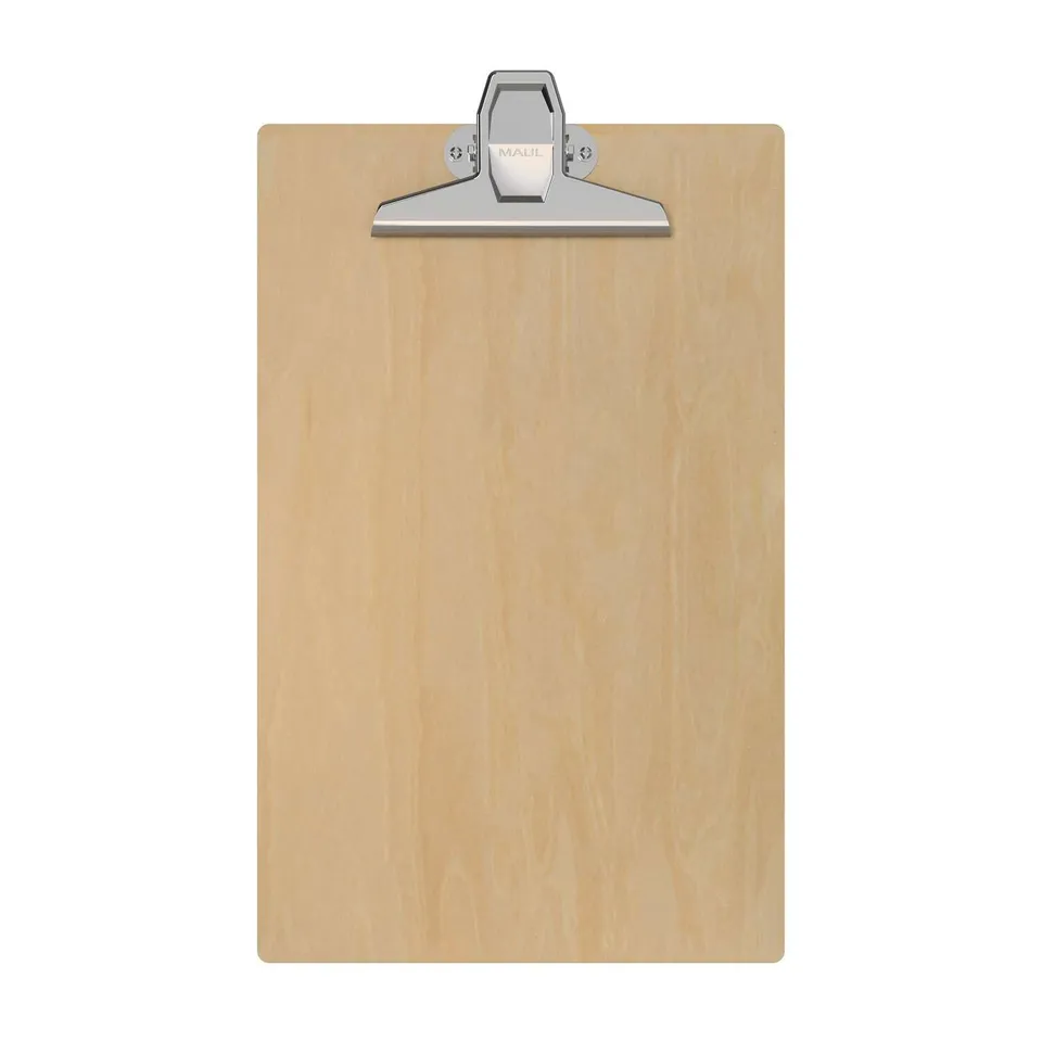 maultilia-klemmbrett-a4-holz-braun-hochformat-mit-stahlklemme image 1
