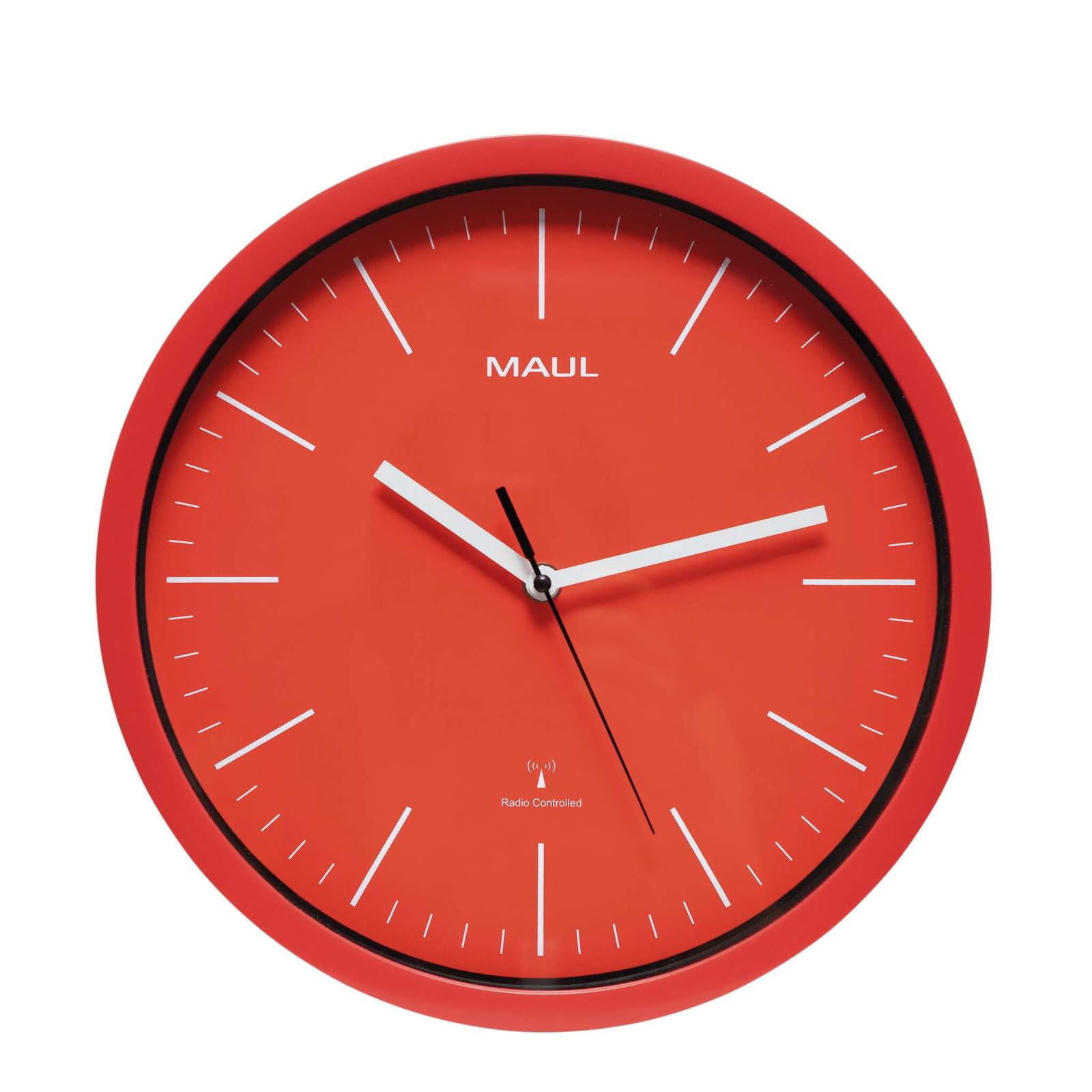 maul-wanduhr-mauljump-rot-31-cm-funk-leise-modern image 1
