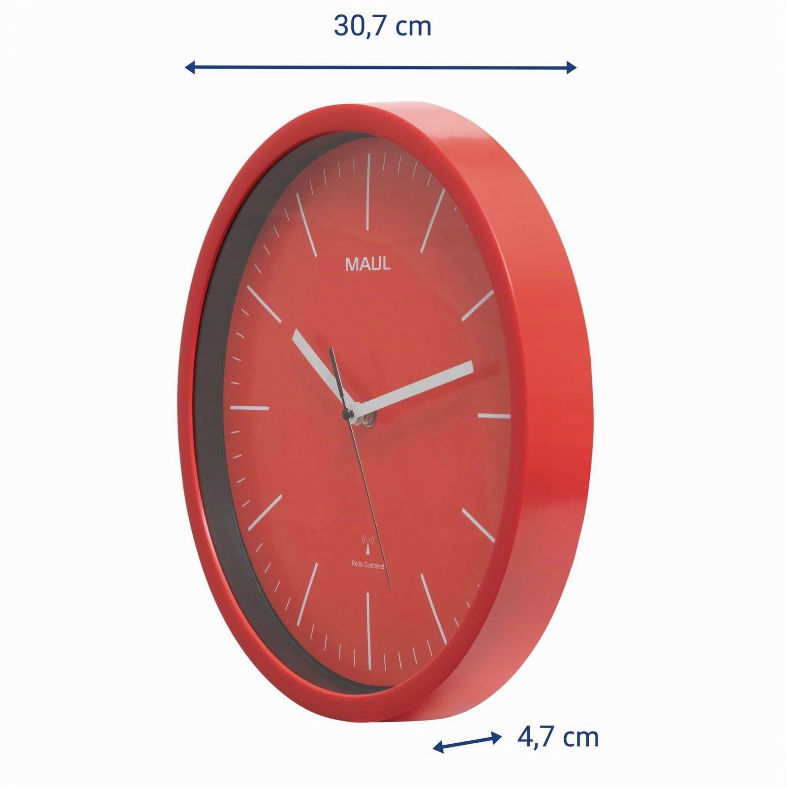 maul-wanduhr-mauljump-rot-31-cm-funk-leise-modern image 2