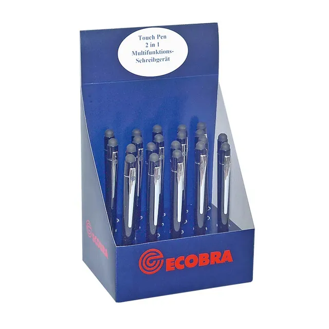 ecobra-cityline-tarent-touch-pen-2-in-1-kugelschreiber-schwarz-20er-display image 1