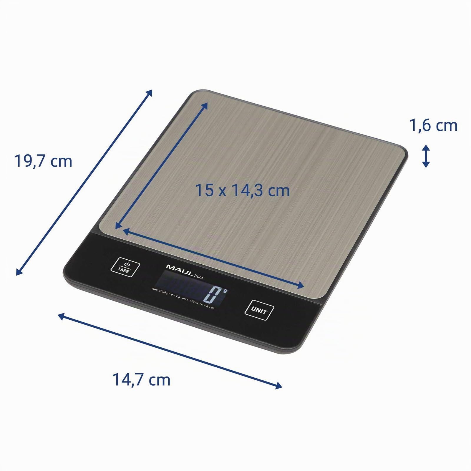 maul-maullibra-digitale-briefwaage-5-kg-schwarz-silber-kompakt image 2