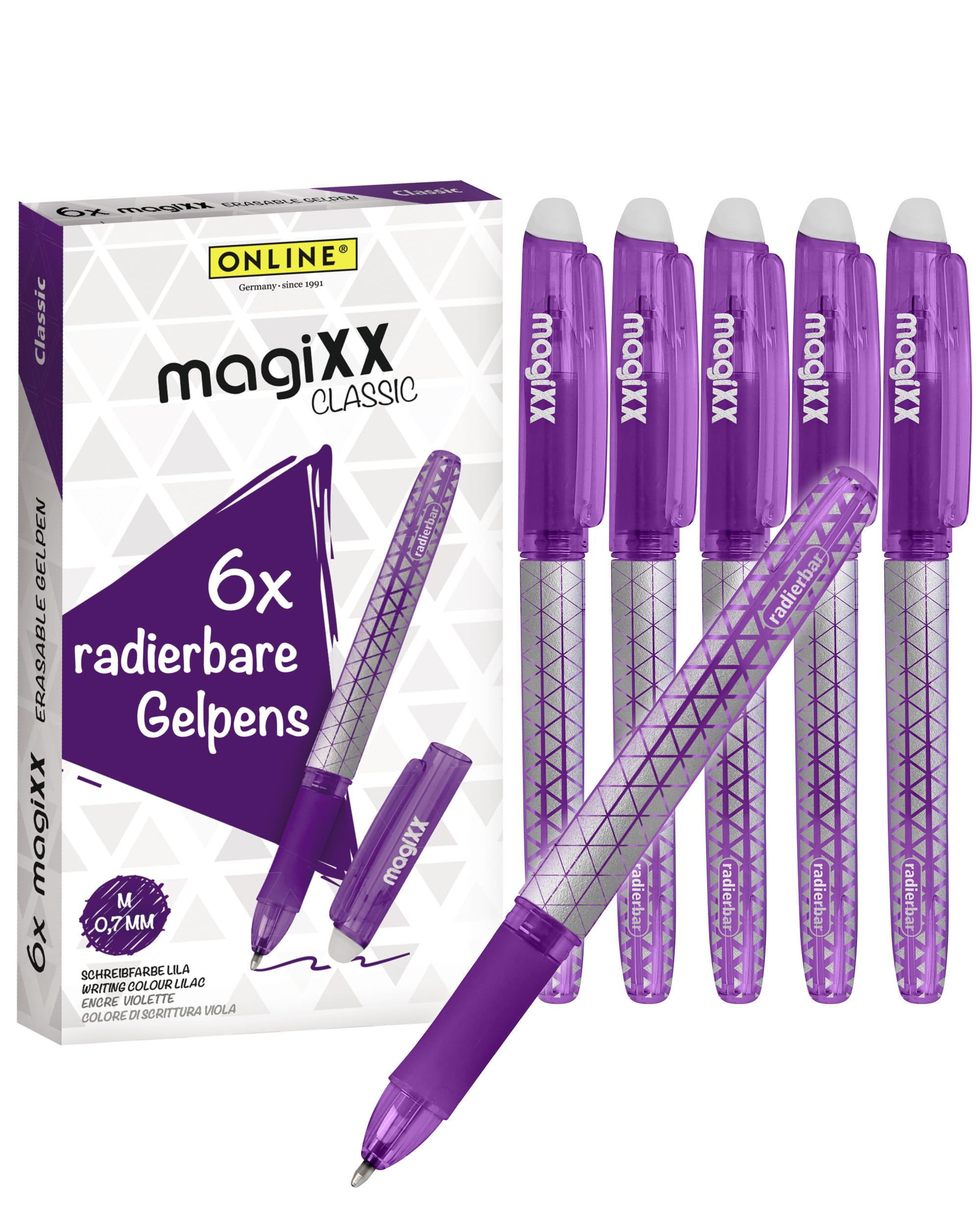 online-magixx-radierstift-gel-6er-set-lila-0-7-mm image 1