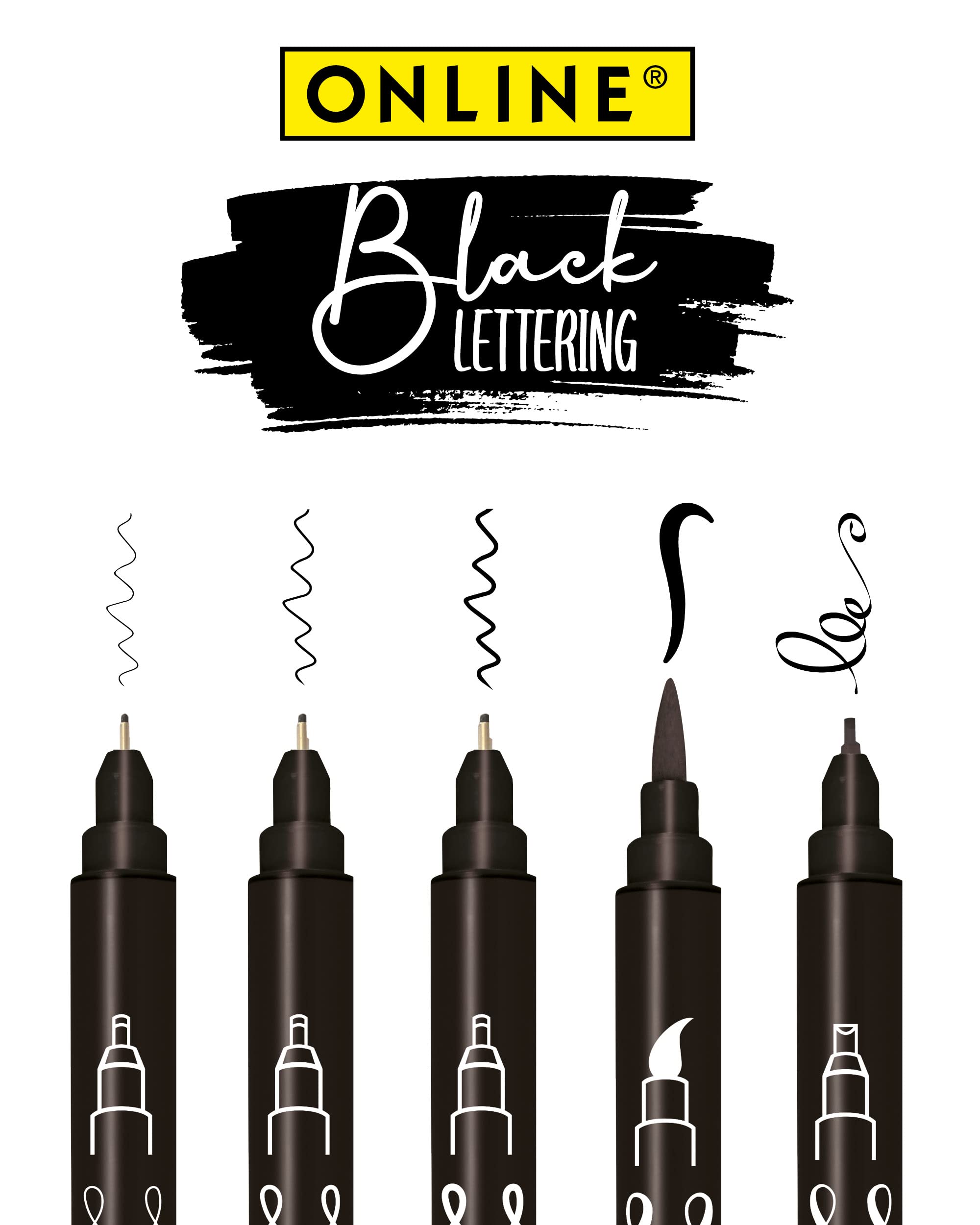 online-calli-brush-handlettering-set-5tlg-schwarz image 1