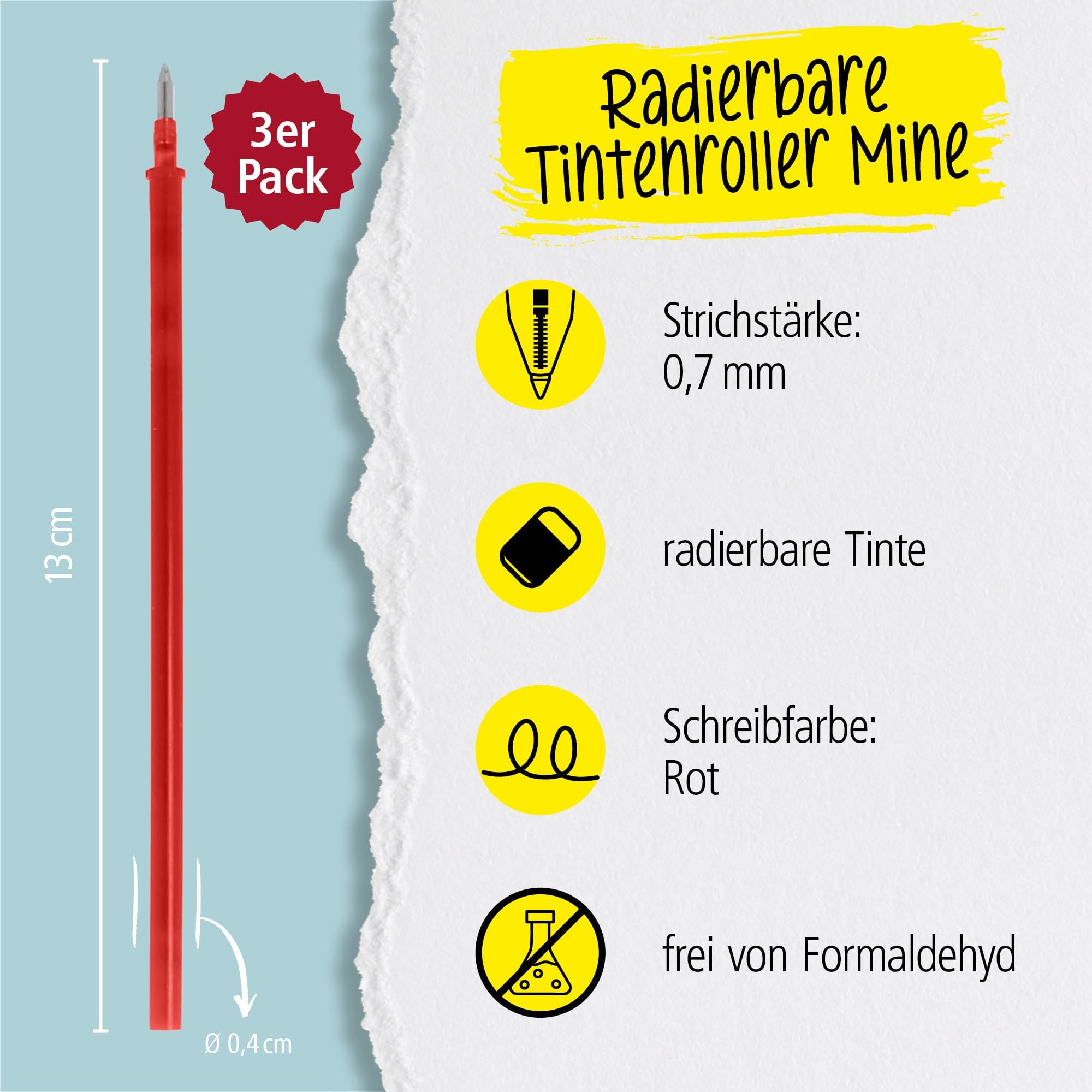 online-magixx-ersatzminen-3x-rot-0-7-mm-radierbar-f-r-legami-gelstifte image 2