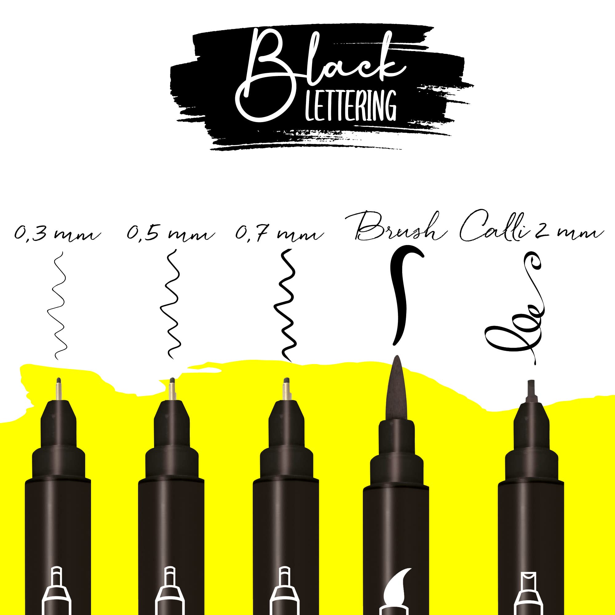 online-calli-brush-handlettering-set-5tlg-schwarz image 3