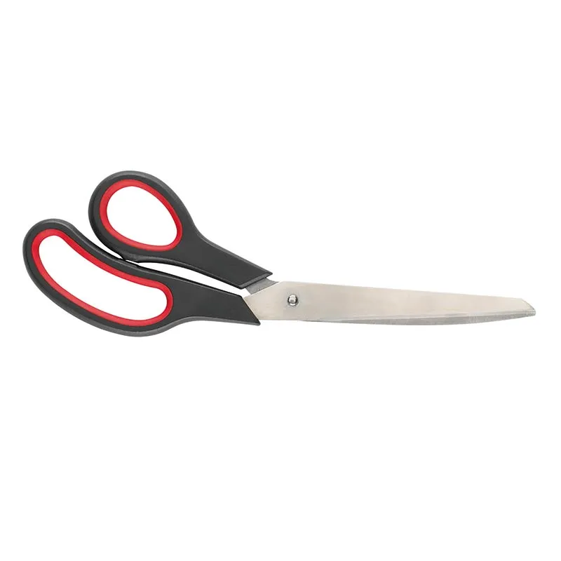 ecobra-universal-schere-spitz-25-5-cm-ovaler-griff-schwarz-rot image 1