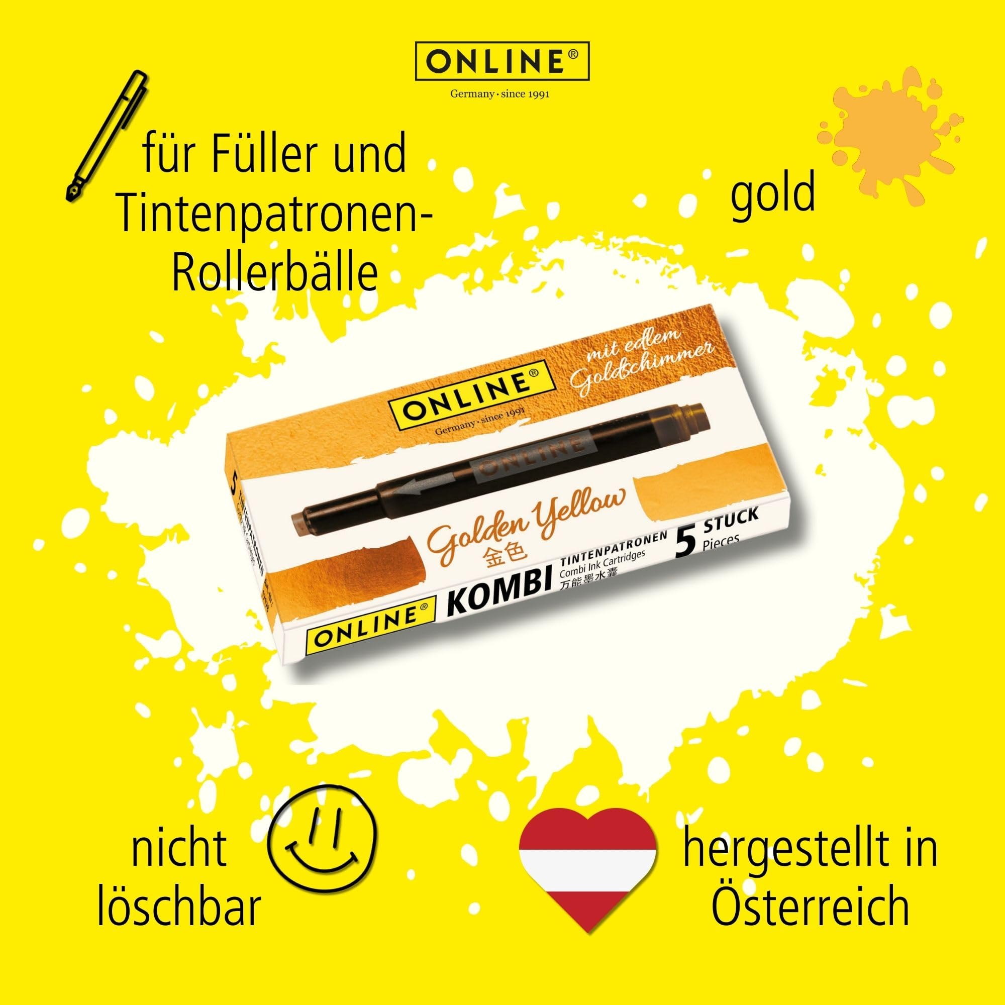 online-golden-yellow-kombi-tintenpatronen-goldschimmer-10er-pack image 3