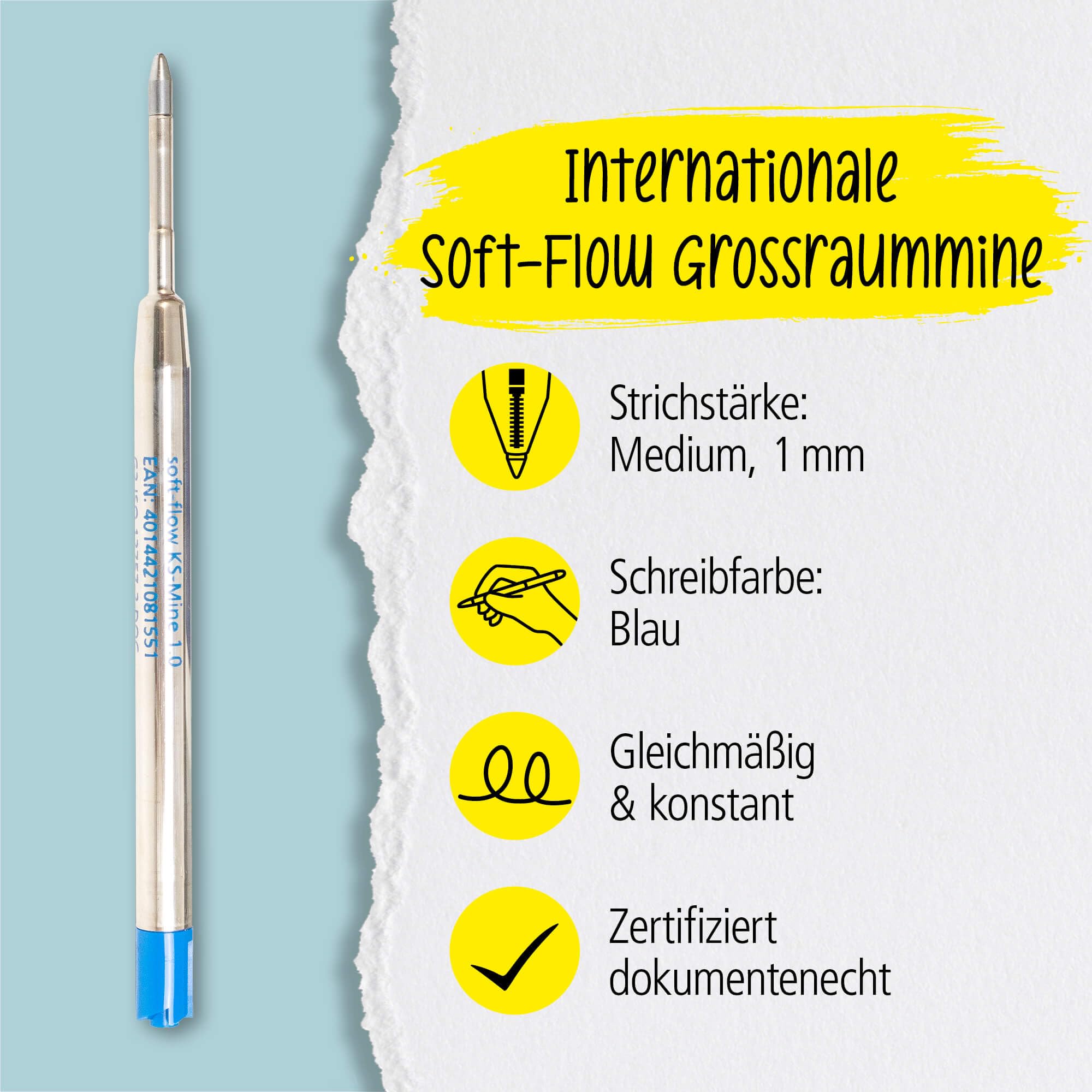 online-soft-flow-kugelschreiber-ersatzmine-m-blau-dokumentenecht image 2