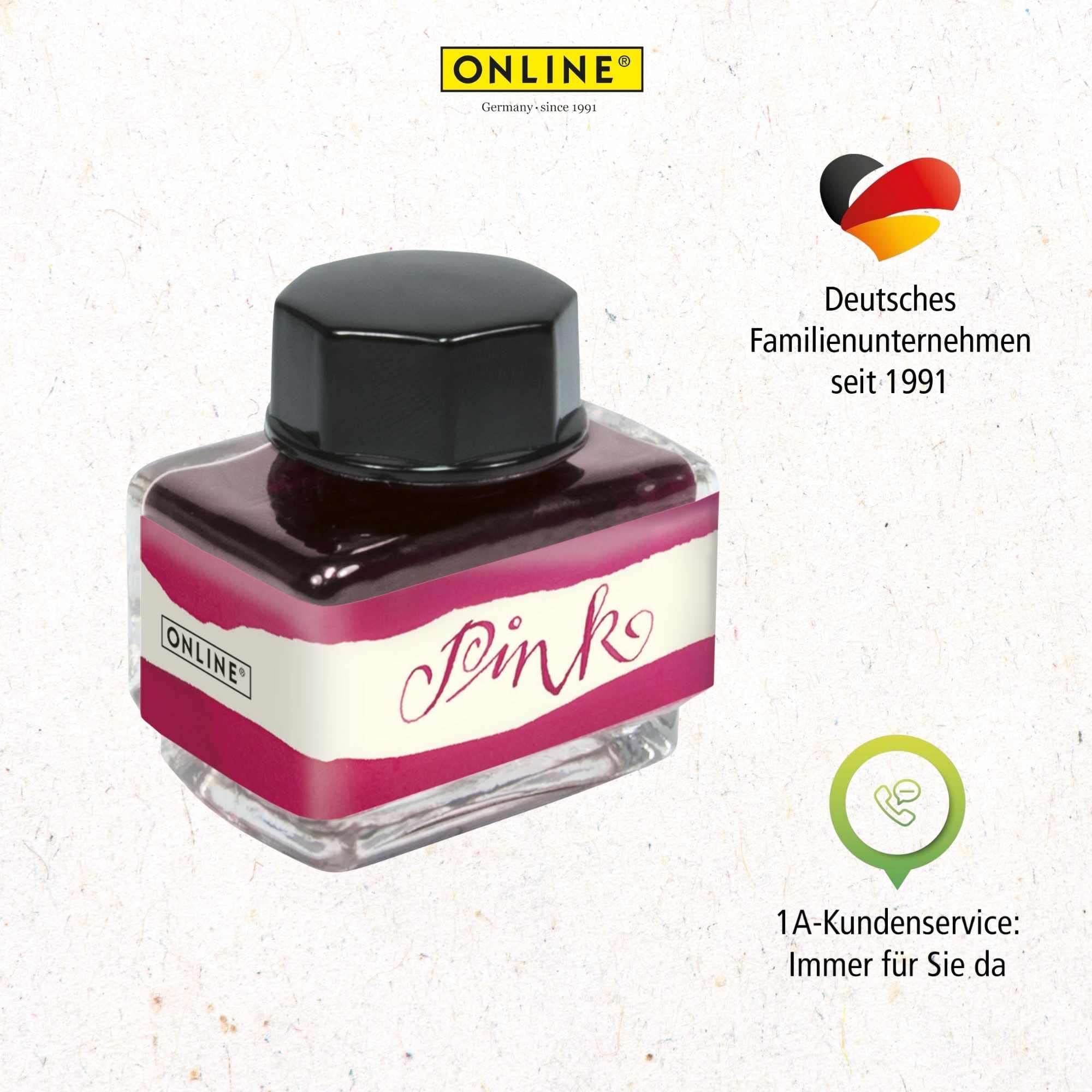 online-tinte-pink-15-ml-tintenglas-wasserbasierte-f-llertinte-f-r-kalligrafie-ha image 6