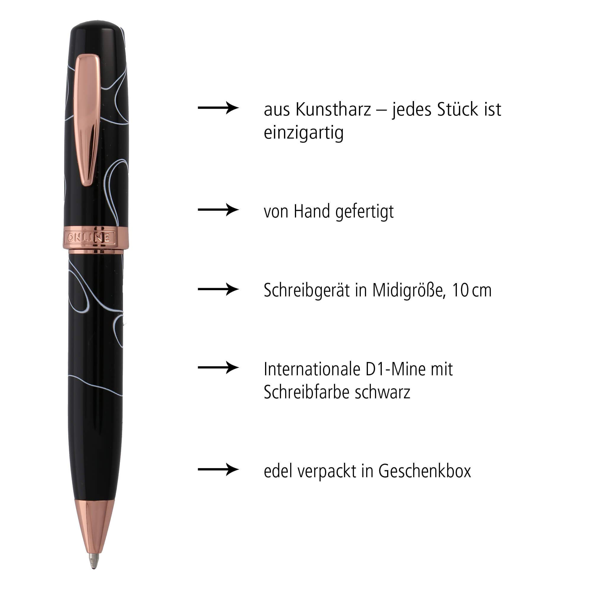 online-kugelschreiber-bohemian-art-black-rose-drehkugelschreiber-rosegold image 2