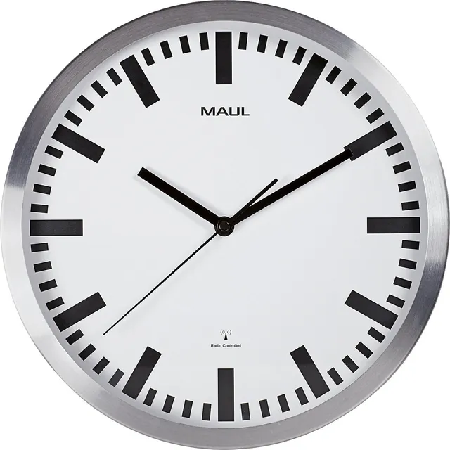 maul-wanduhr-maulpilot-30-cm-wei-funk-silber image 1