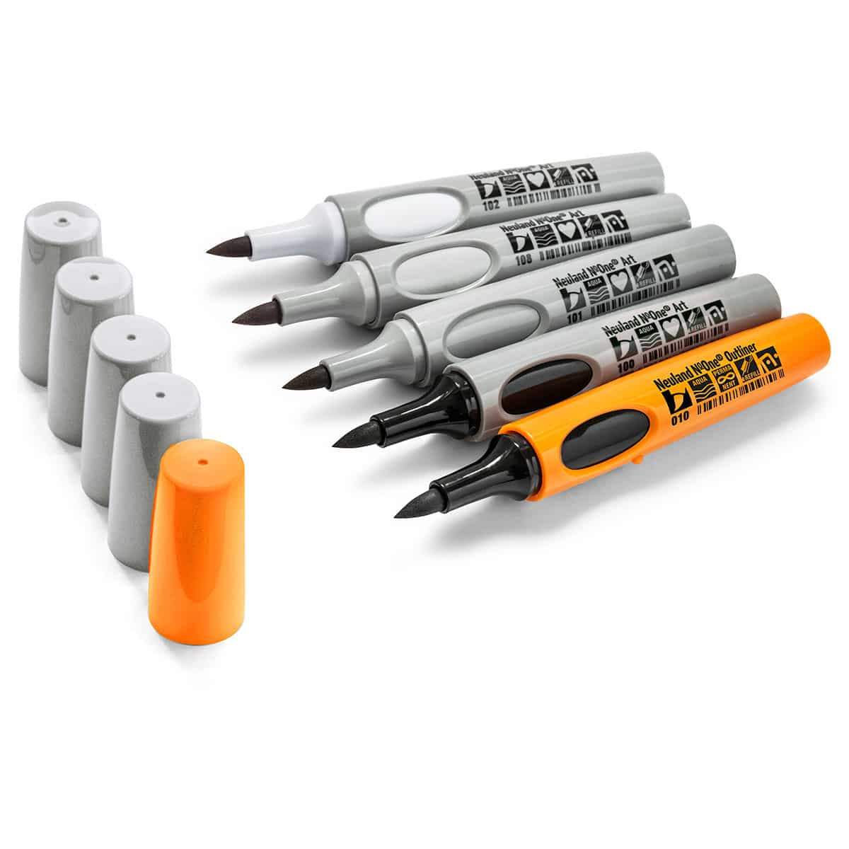neuland-no-one-art-marker-5er-set-pinselspitze-0-5-7-mm-nachf-llbar image 4