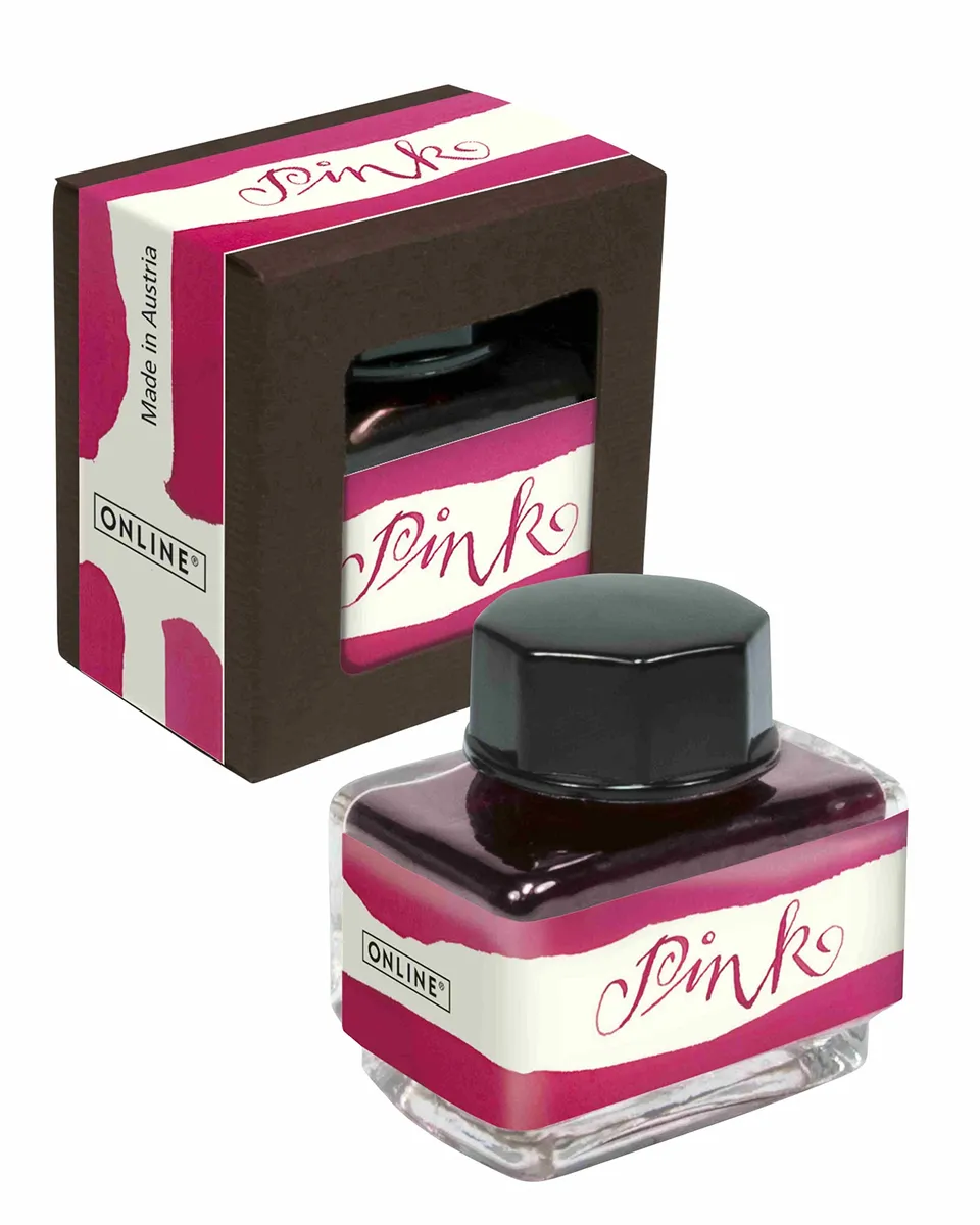 online-tinte-pink-15-ml-tintenglas-wasserbasierte-f-llertinte-f-r-kalligrafie-ha image 1