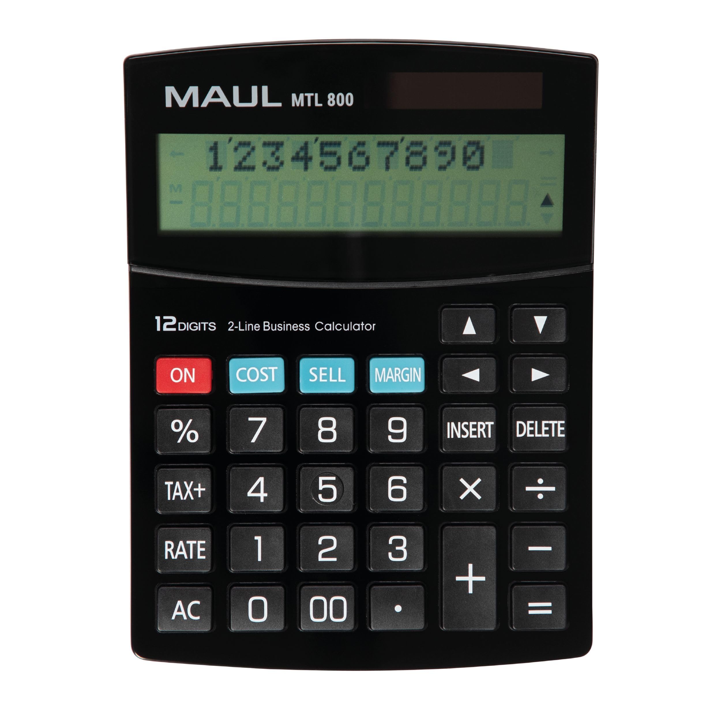 maul-tischrechner-mtl-700-schwarz-12-stellig-lcd-solar-batterie image 2