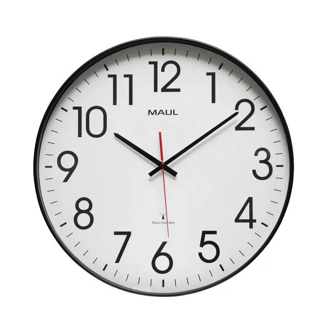 maulclimb-funk-wanduhr-analog-47-cm-schwarz-wei image 1