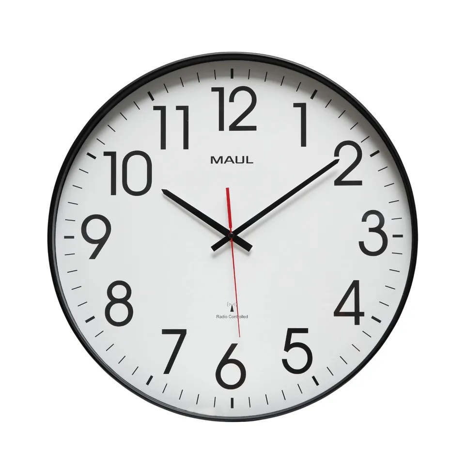 maulclimb-funk-wanduhr-analog-47-cm-schwarz-wei image 1