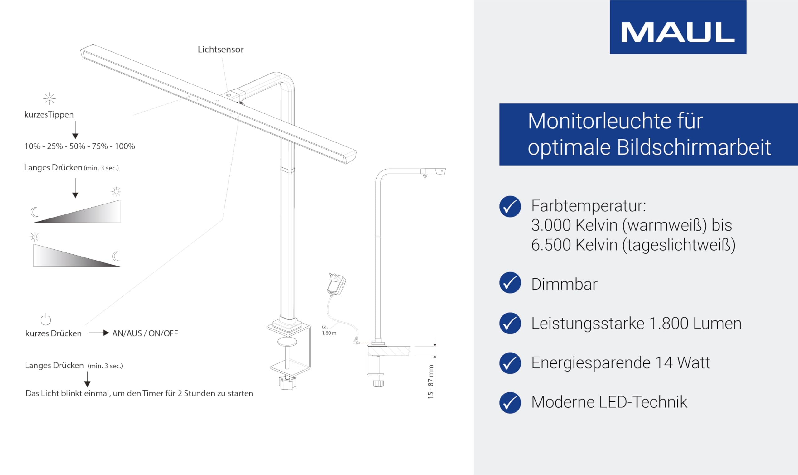 maul-monitorlampe-led-maulgate-schwarz-dimmbar-80-cm image 3