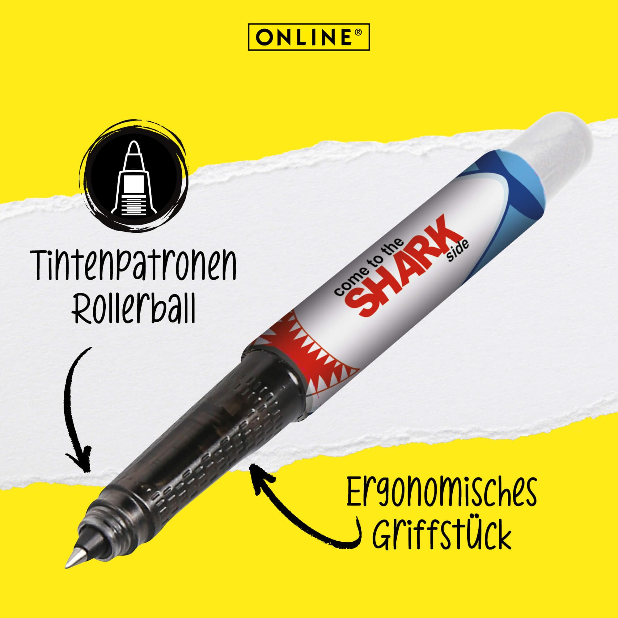 online-college-shark-tintenroller-0-5-mm-ergonomisch-hai-design image 2