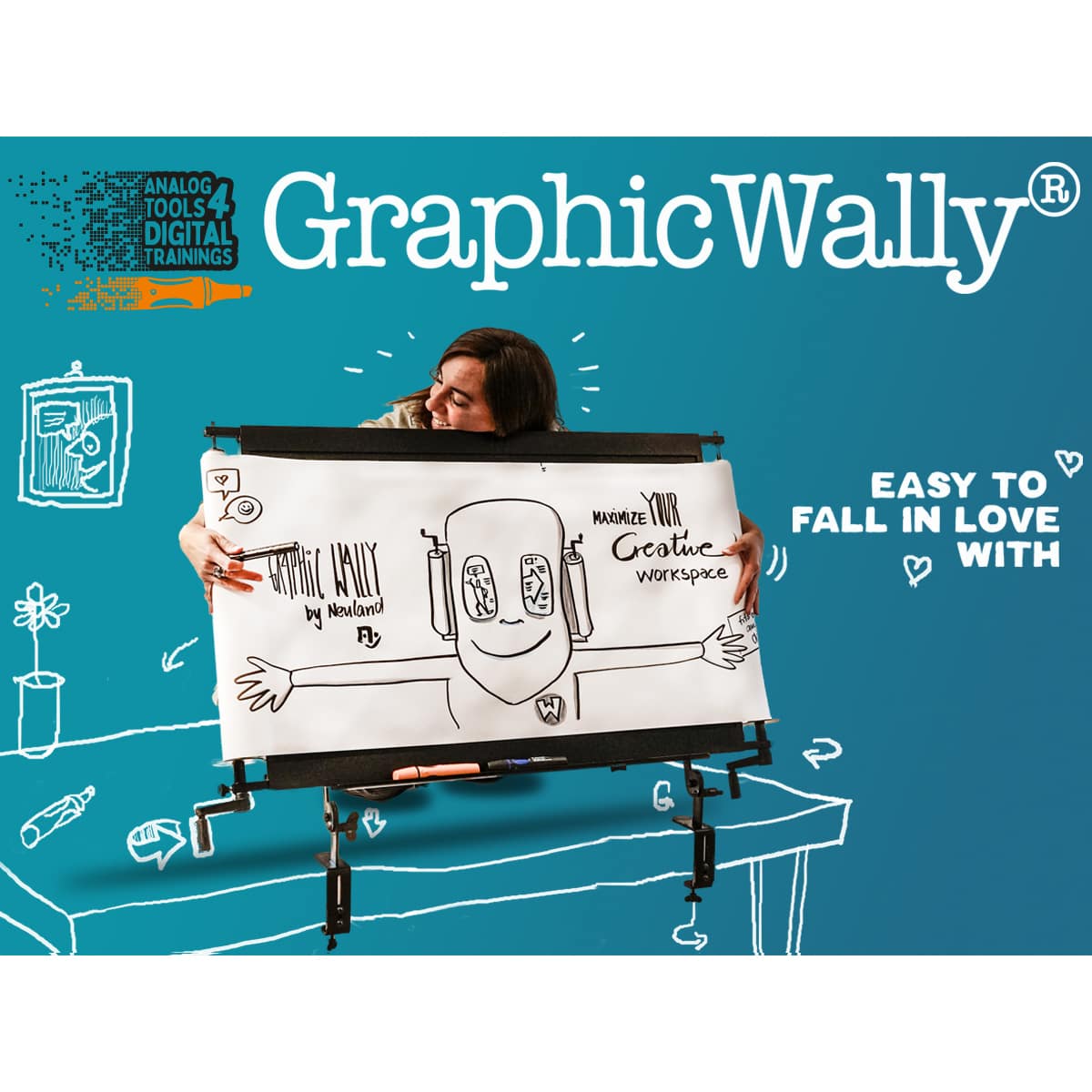 neuland-graphicwally-tafelsystem-mit-endlospapier-neigbar-tischmontage image 4
