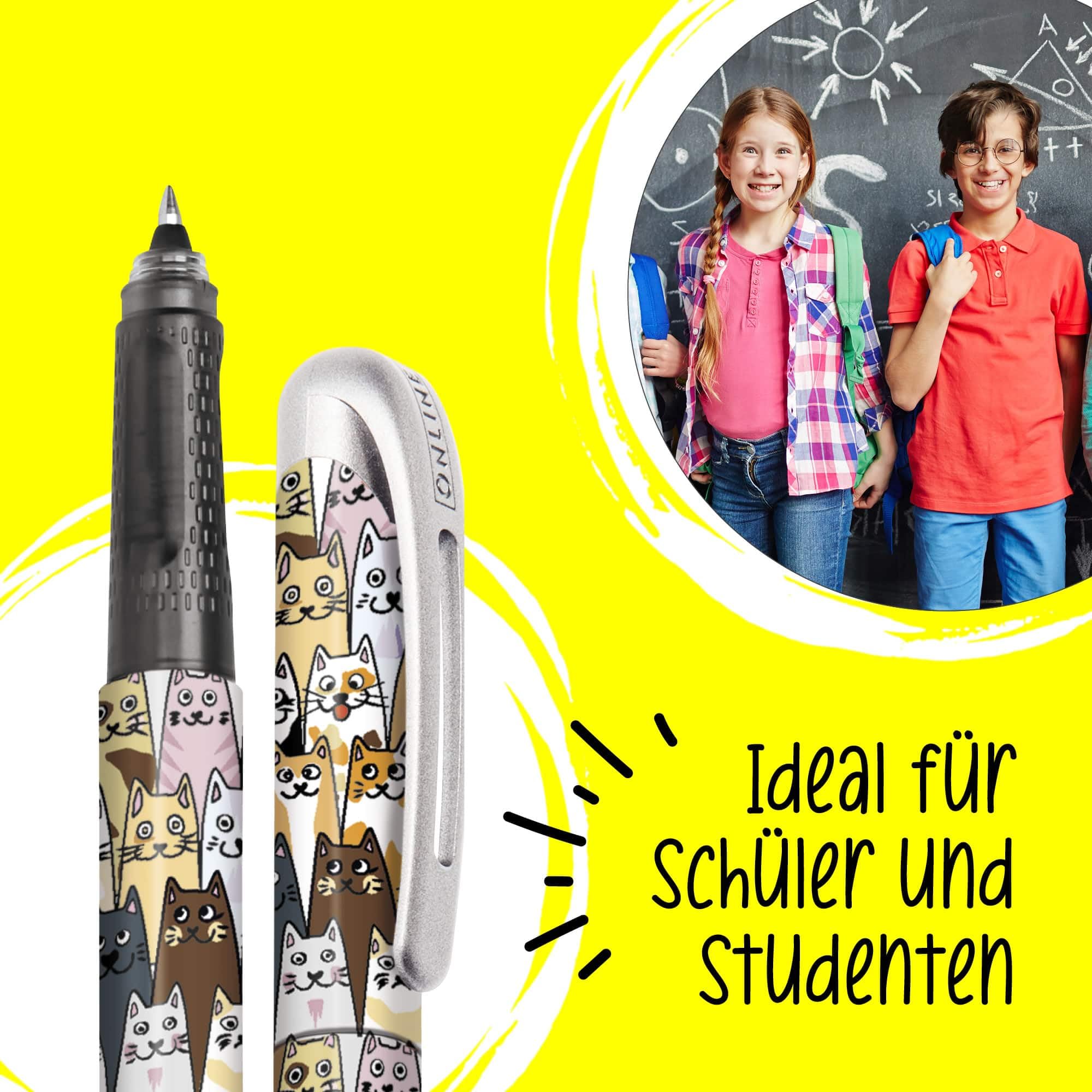 online-college-tintenroller-fluffy-cats-katzen-design-0-7-mm-mit-kombipatrone image 4