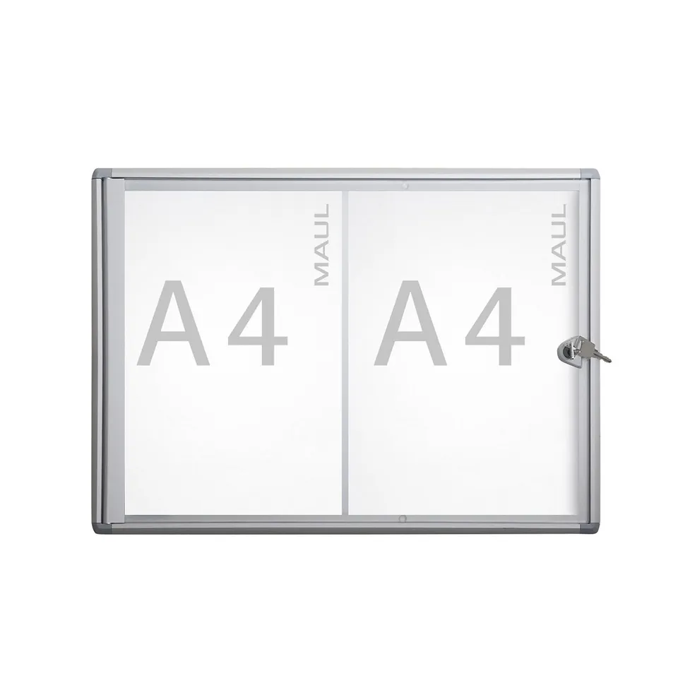maul-extraslim-schaukasten-2xa4-silber-abschlie-bar image 1