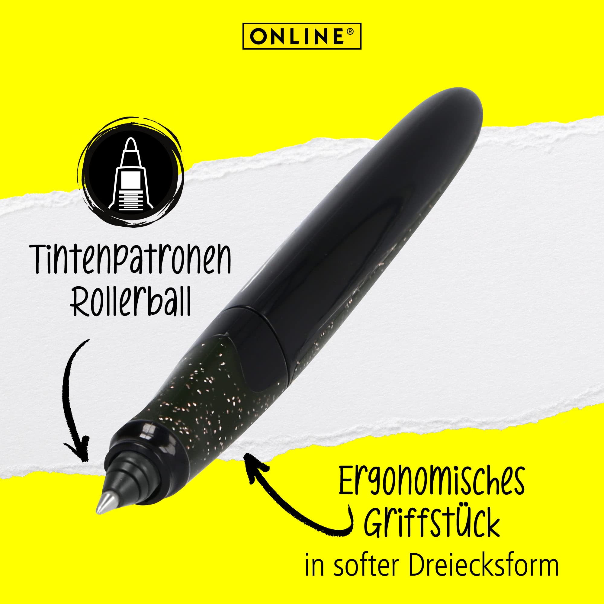 online-air-tintenroller-black-rose-0-7-mm-dreiecks-rollerpen-nachf-llbar image 2