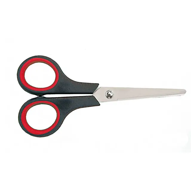 ecobra-bastel-schere-rund-13-5-cm-schwarz-rot-mit-softgriff image 1