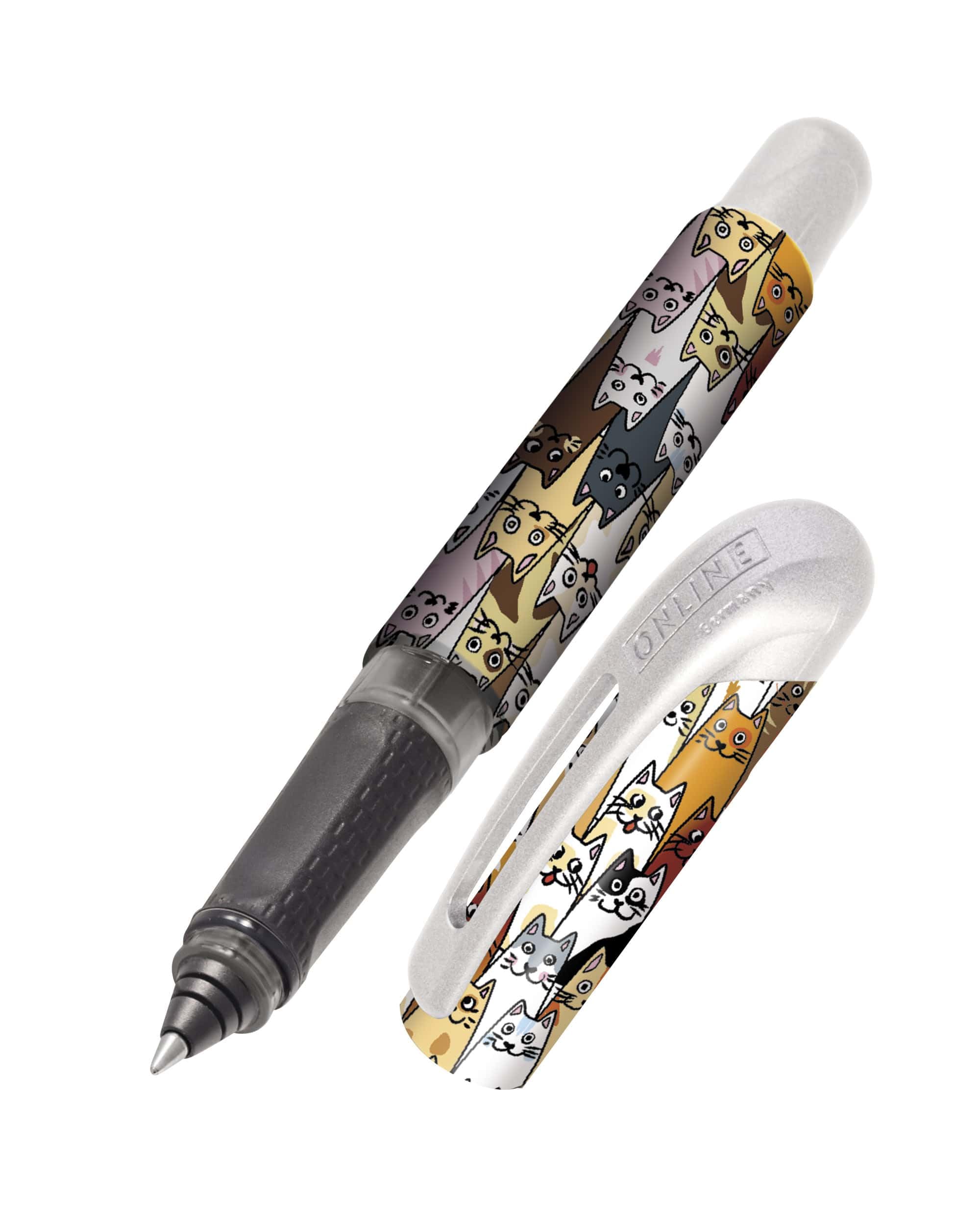 online-college-tintenroller-fluffy-cats-katzen-design-0-7-mm-mit-kombipatrone image 1