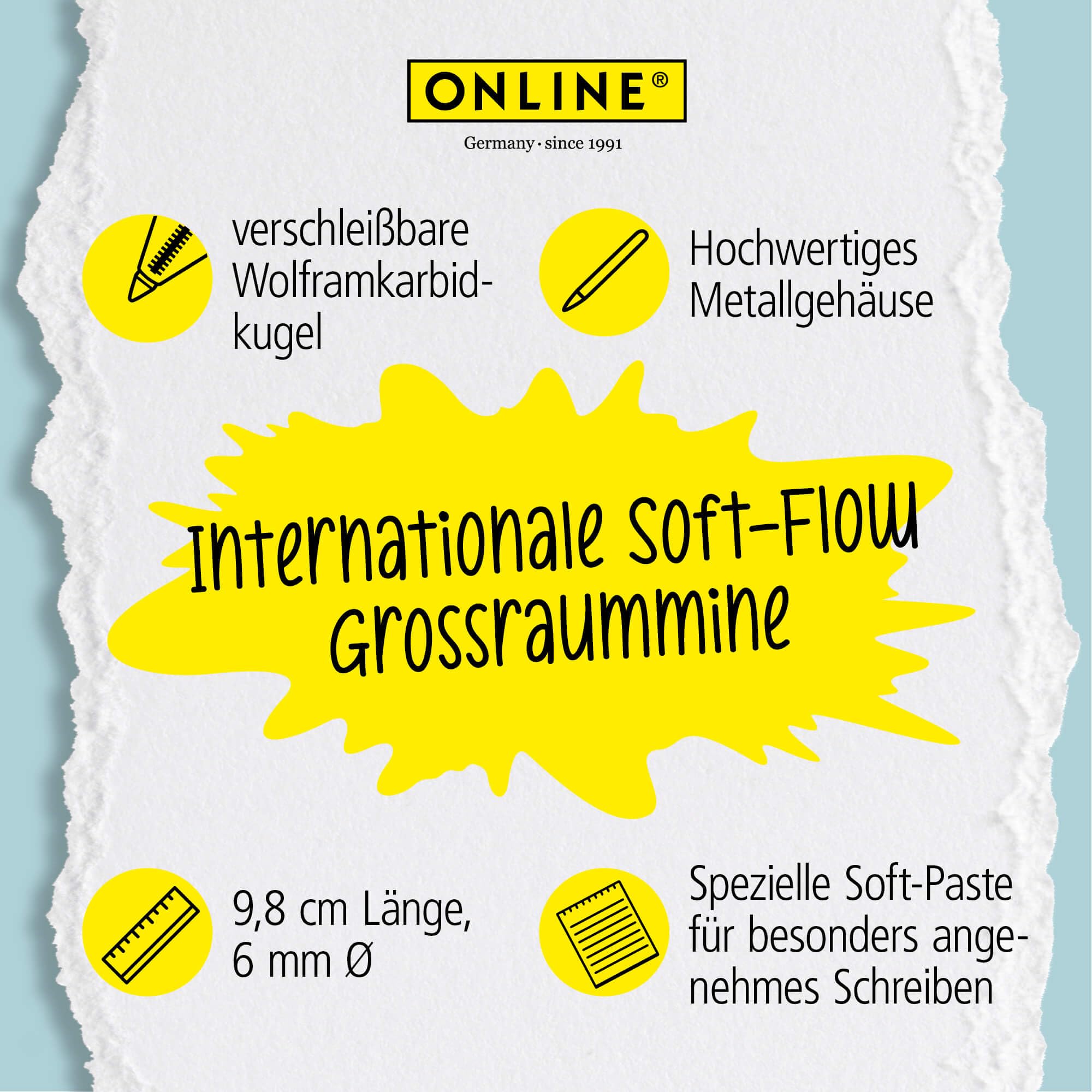 online-soft-flow-kugelschreiber-ersatzmine-m-blau-dokumentenecht image 4