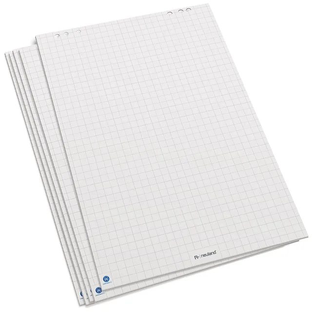 neuland-flipchart-block-wei-recycling-kariert-80-g-m image 1