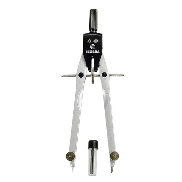 ecobra-geometrie-zirkel-serie-duo-tec-silberfarben-mit-mitteltriebschraube image 1