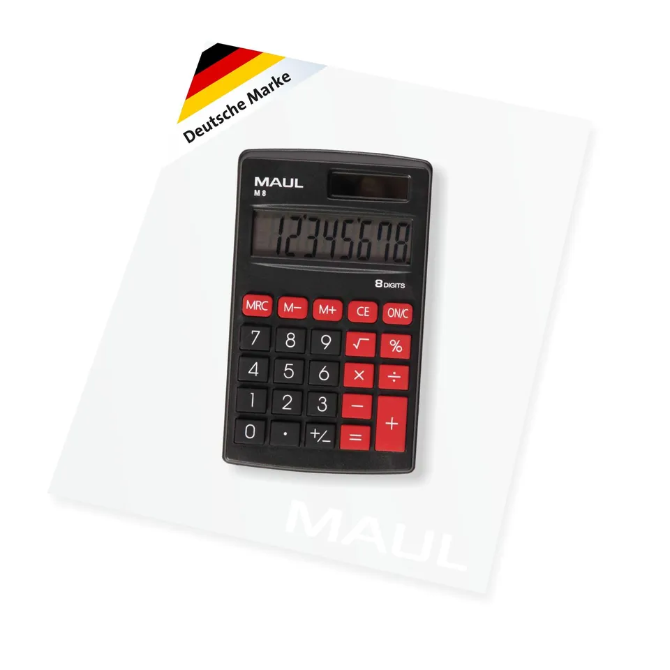 maul-taschenrechner-schwarz-m-8-kompakter-b-ro-taschenrechner-mit-8-stelligem-di image 1