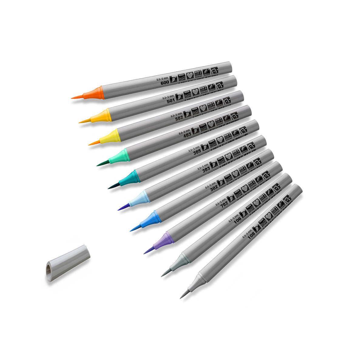 neuland-fineone-art-brush-0-5-5-mm-10er-set-farben image 1