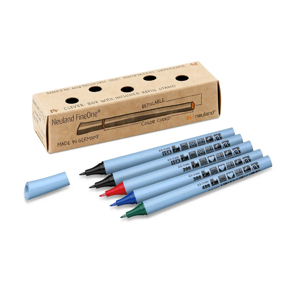 neuland-fineone-flex-marker-5er-farbset-mit-refillbox image 1