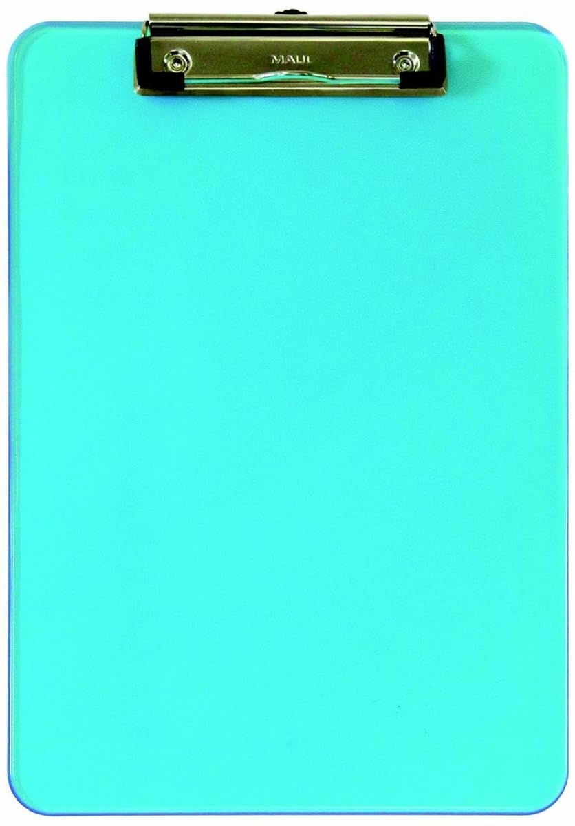 maul-schreibplatte-a4-kunststoff-mit-b-gelklemme-transparentblau image 1