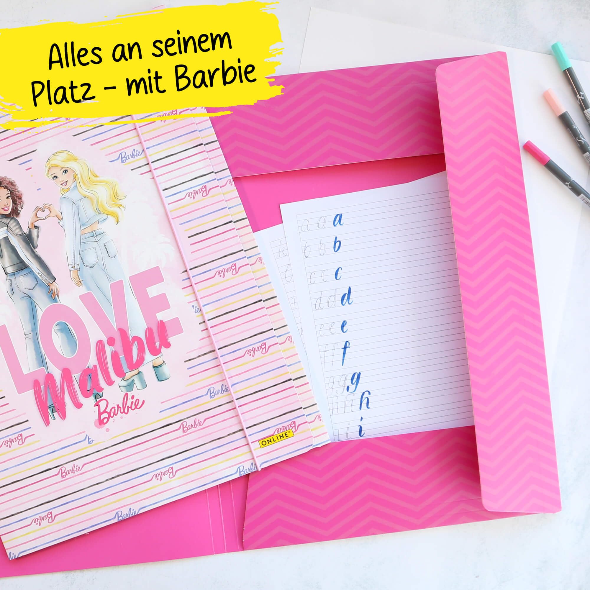 online-sammelmappe-a3-barbie-2er-set-pink-mit-gummizug image 3