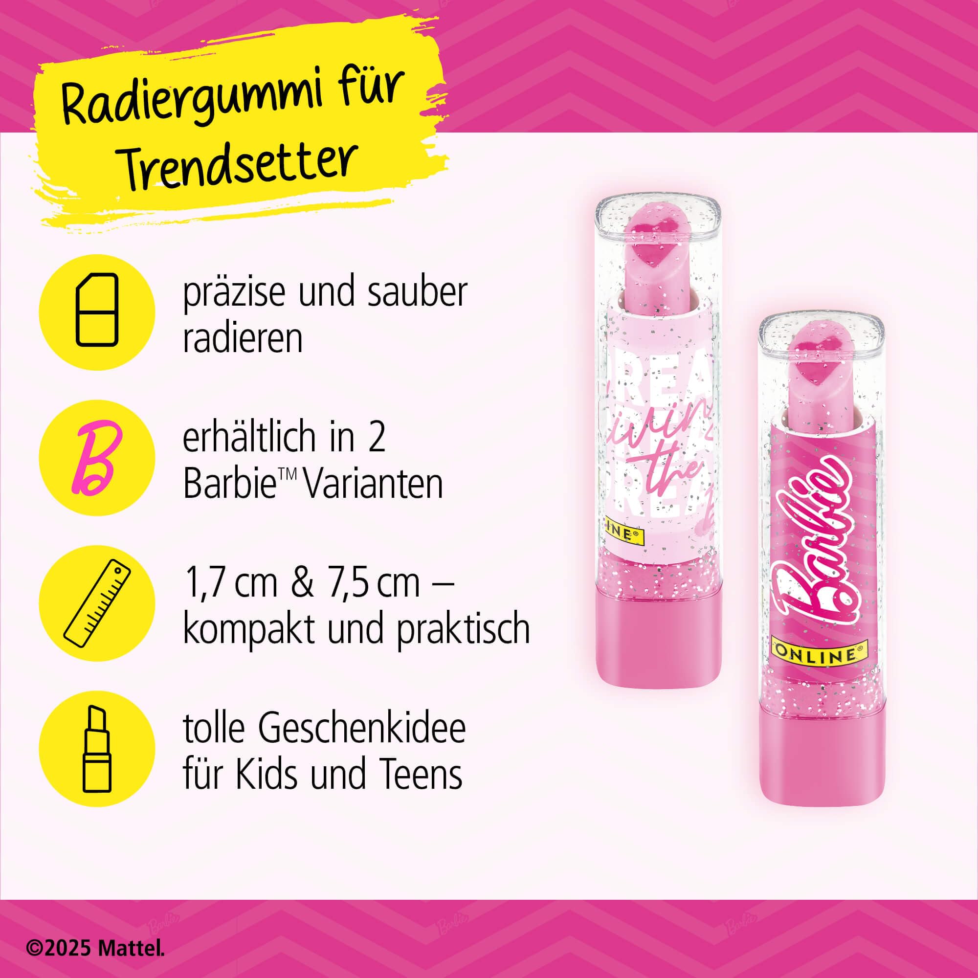 online-barbie-radiergummi-set-lippenstift-optik-2er-pink image 2