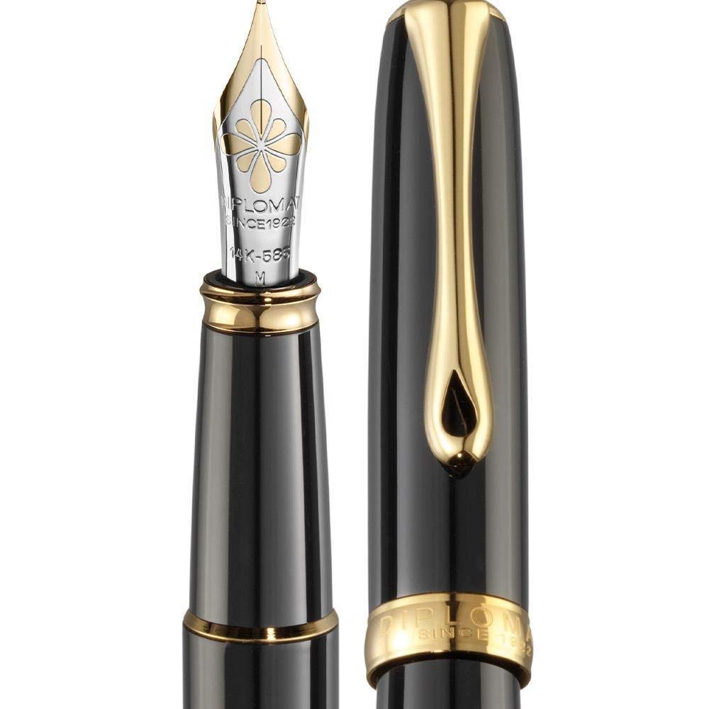 diplomat-excellence-a2-f-llhalter-lack-schwarz-vergoldet-14kt image 2