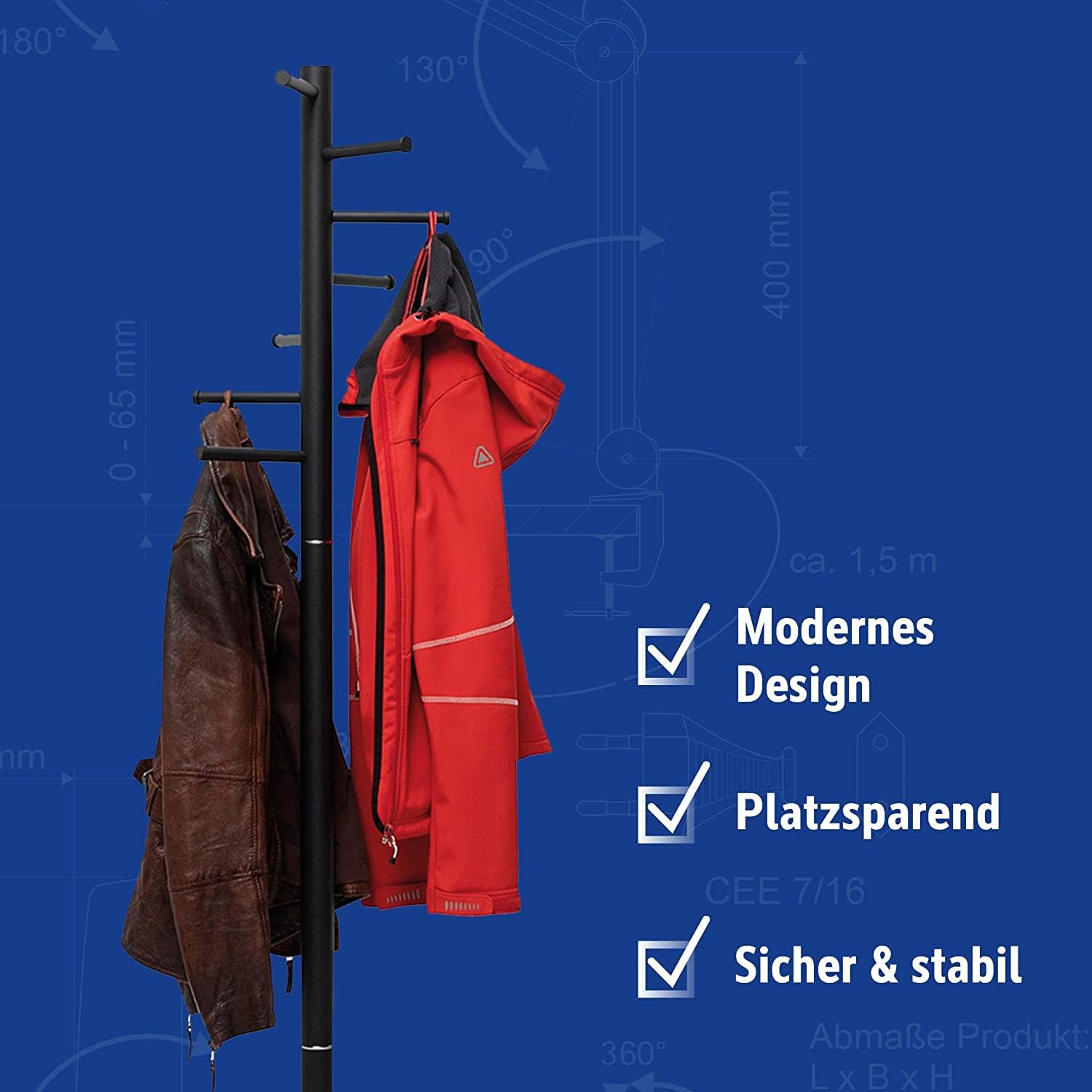 maul-garderobenst-nder-maulcaurus-standgarderobe-schwarz image 4