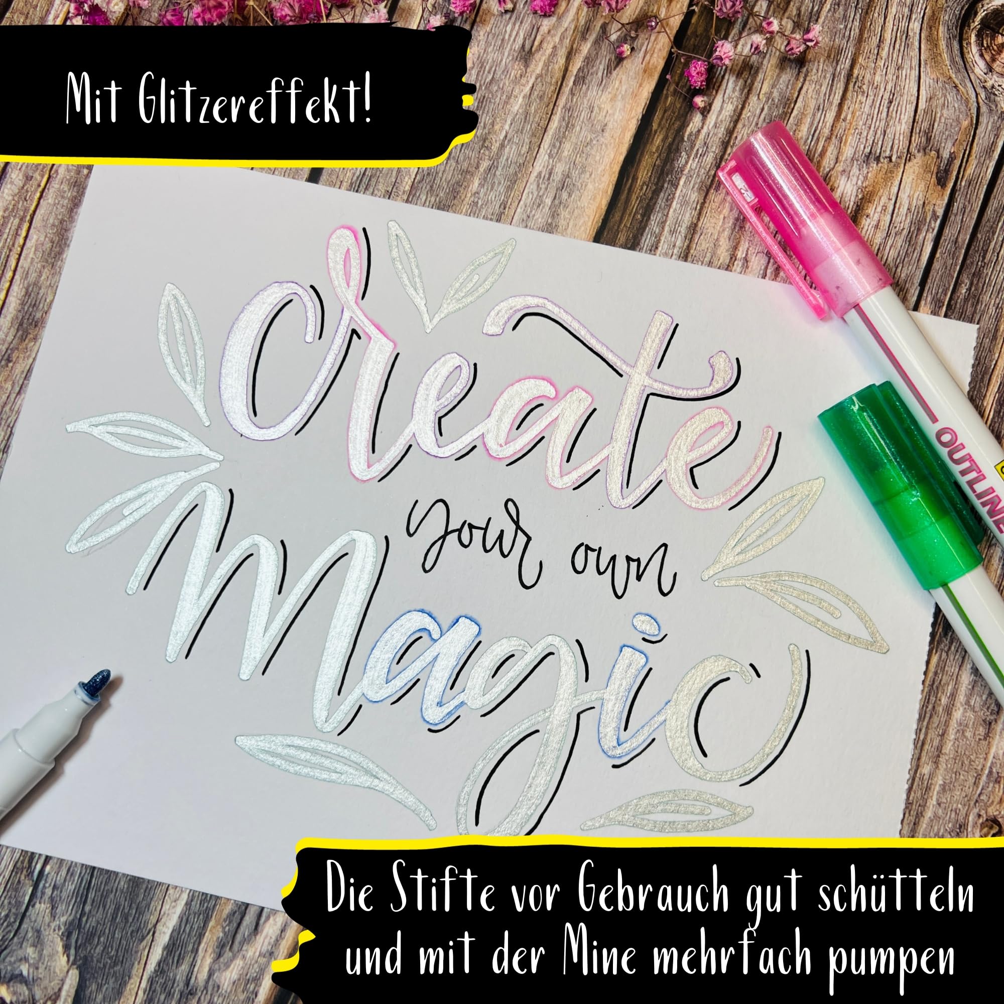 online-outline-pens-glitzerstifte-metallic-6-farben image 5