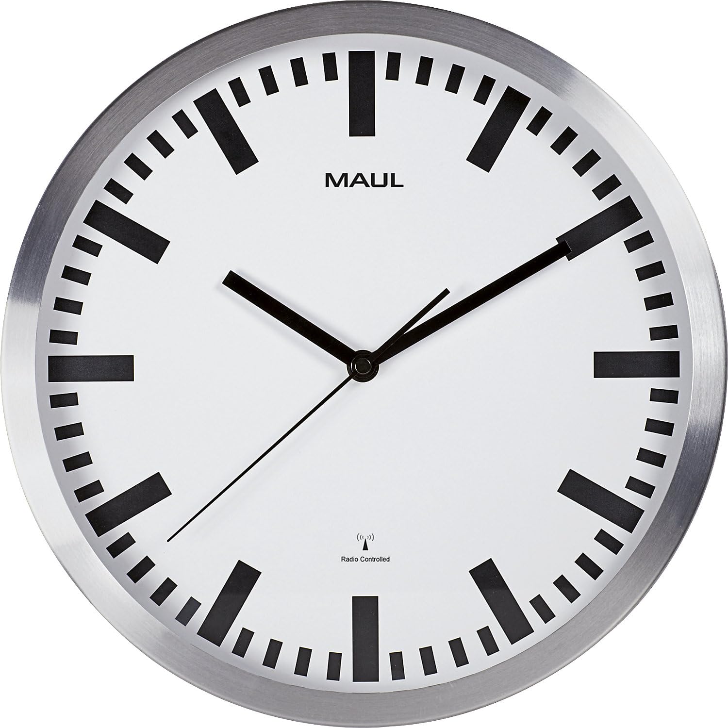 maul-wanduhr-maulpilot-30-cm-wei-funk-silber image 1