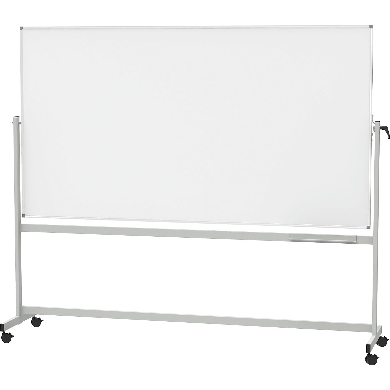 maul-maulstandard-whiteboard-mobil-silber-120x220-cm-drehbar-beidseitig image 1