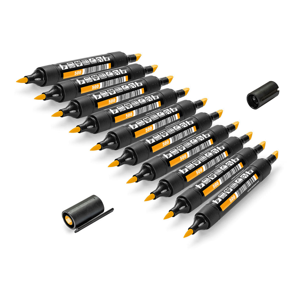 neuland-twinone-marker-keil-und-pinselspitze-10er-uni-set image 5