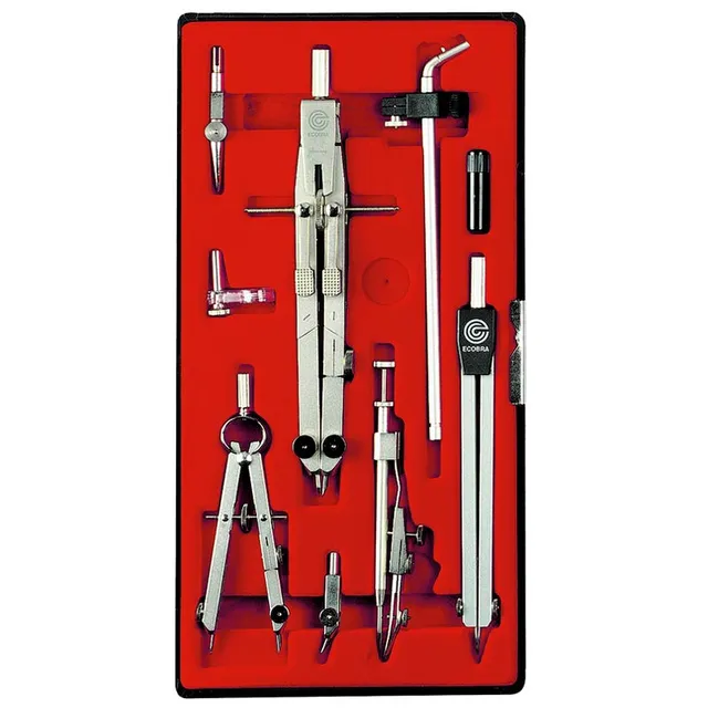 ecobra-zirkelbesteck-profi-speedmaster-messing-schnellverstell-zirkel image 1
