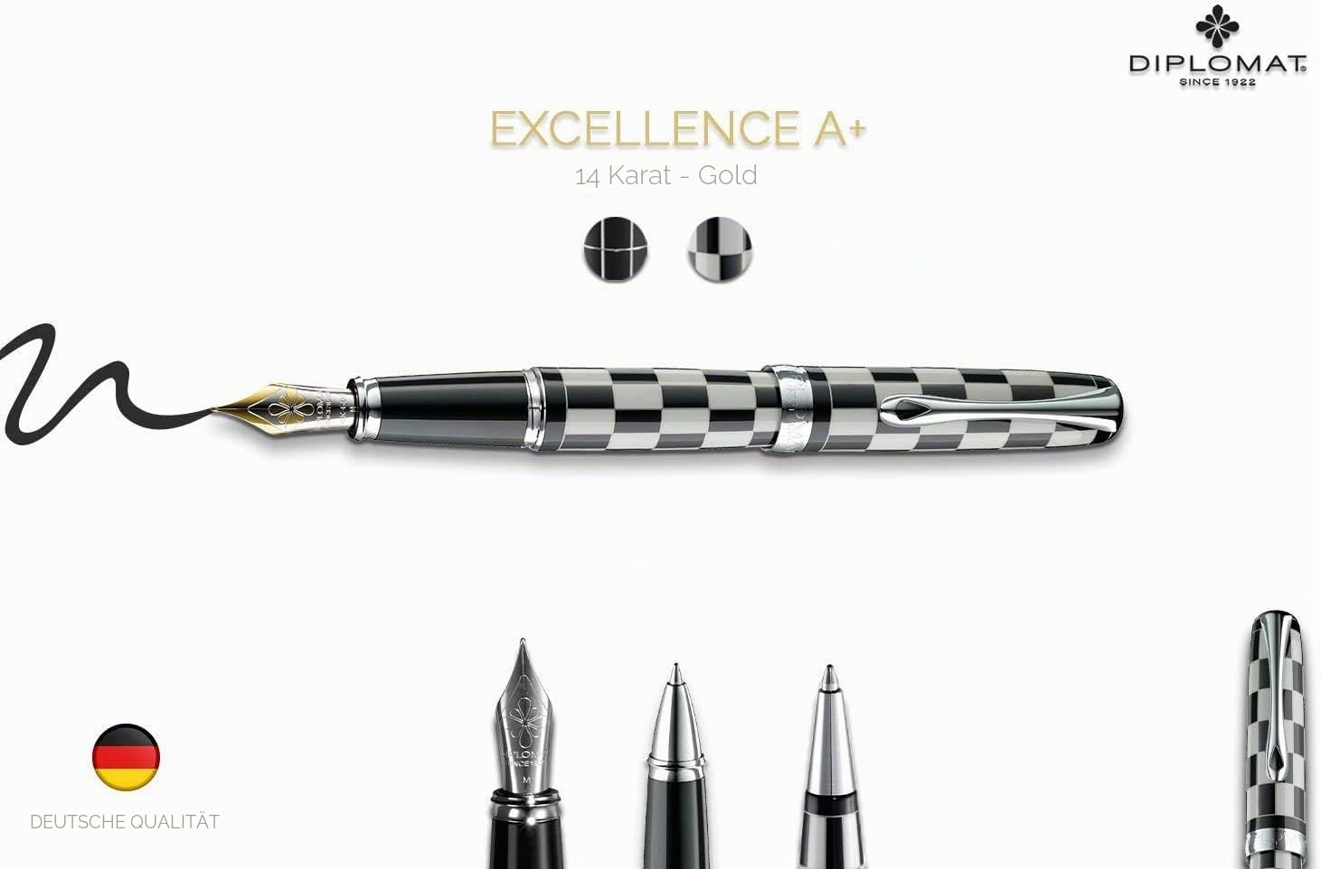 diplomat-excellence-a-plus-rome-schwarz-wei-f-llhalter-mit-14-kt-goldfeder image 3