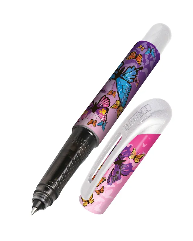 online-college-butterfly-tintenroller-ergonomischer-rollerball-mit-kombipatrone- image 1